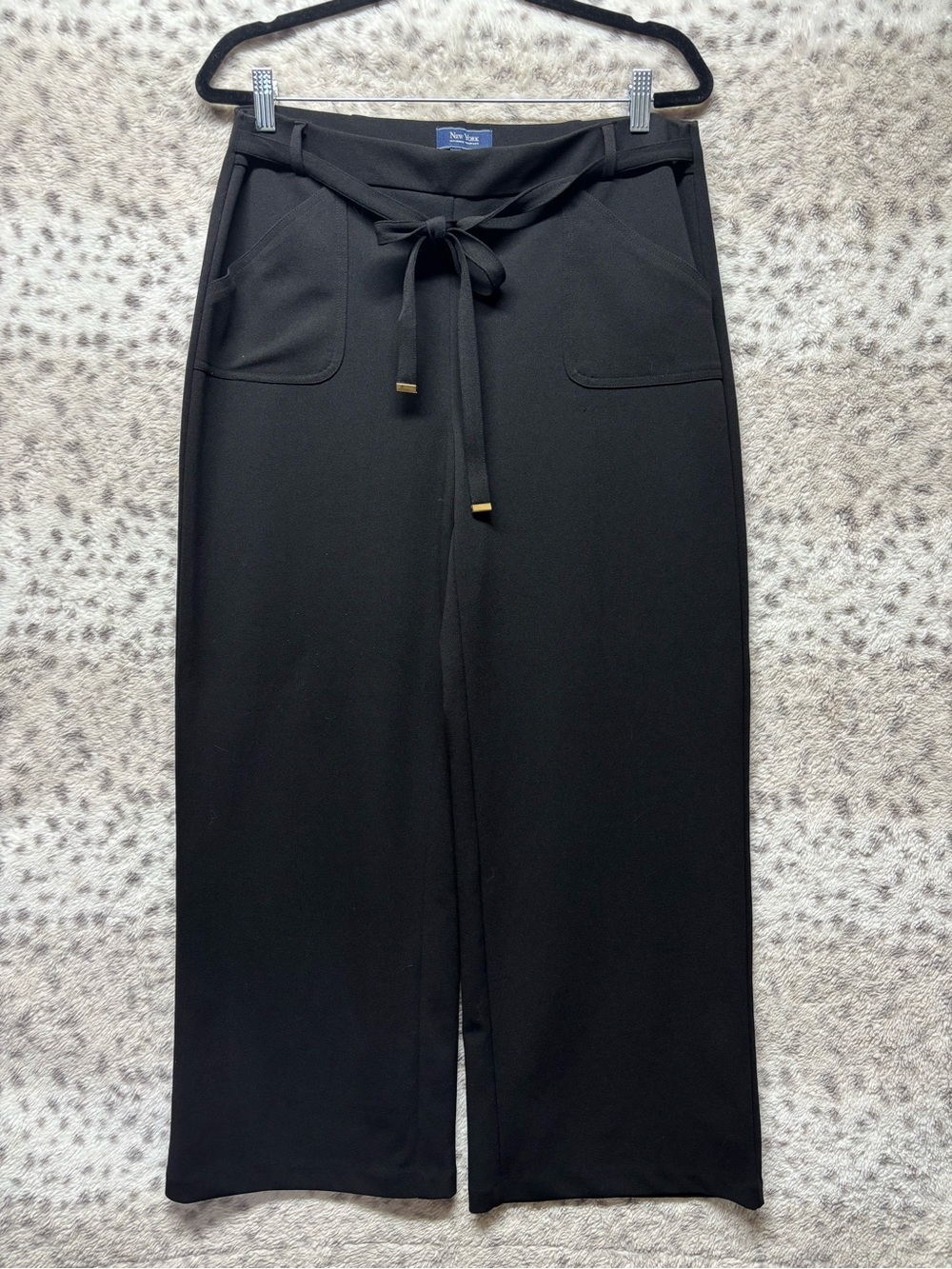 NEW YORK CLOTHING COMPANY TIE WAIST ACCENT WIDE LEG PANTS